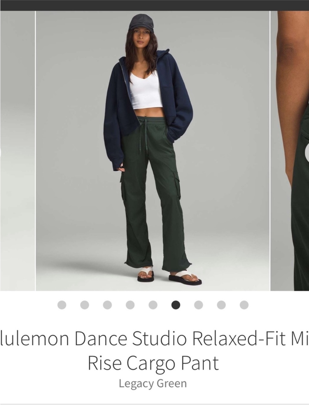 Lululemon Dance Studio Relaxed Fit Mid Rise Cargo Pants Legacy Green Sz XS